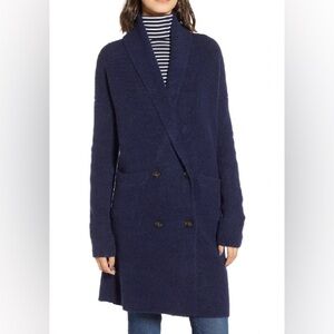 NWT J.Crew navy blue double breasted cardigan jacket women’s size XS